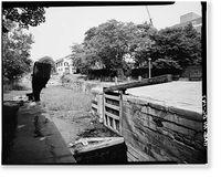 Historic Framed Print, Chesapeake & Ohio Canal, Georgetown Section, East & West parallel to M Street Northwest, Washington, District of Columbia, DC - 3,  17-7/8" x 21-7/8"