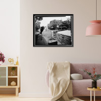 Historic Framed Print, Chesapeake & Ohio Canal, Georgetown Section, East & West parallel to M Street Northwest, Washington, District of Columbia, DC - 3,  17-7/8" x 21-7/8"