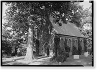 Historic Framed Print, Oak Hill Cemetery, Chapel, 3001 R Street Northwest, Northeast of gatehouse, Washington, District of Columbia, DC,  17-7/8" x 21-7/8"
