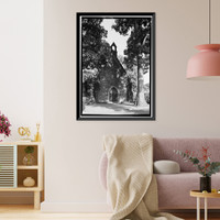 Historic Framed Print, Oak Hill Cemetery, Chapel, 3001 R Street Northwest, Northeast of gatehouse, Washington, District of Columbia, DC - 2,  17-7/8" x 21-7/8"