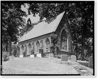 Historic Framed Print, Oak Hill Cemetery, Chapel, 3001 R Street Northwest, Northeast of gatehouse, Washington, District of Columbia, DC - 3,  17-7/8" x 21-7/8"
