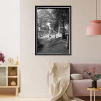 Historic Framed Print, Oak Hill Cemetery, Chapel, 3001 R Street Northwest, Northeast of gatehouse, Washington, District of Columbia, DC - 5,  17-7/8" x 21-7/8"