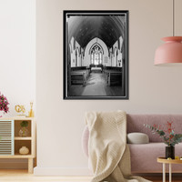 Historic Framed Print, Oak Hill Cemetery, Chapel, 3001 R Street Northwest, Northeast of gatehouse, Washington, District of Columbia, DC - 6,  17-7/8" x 21-7/8"