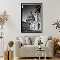 U.S. Capitol, Intersection of North, South, & East Capitol Stree, Washington, District of Columbia, DC - 16 Classic, Historic Print