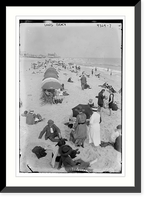 Historic Framed Print, Long Beach picnicers,  17-7/8" x 21-7/8"