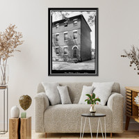 Historic Framed Print, Timothy Caldwell House, 2017 "Eye" Street Northwest, Washington, District of Columbia, DC,  17-7/8" x 21-7/8"