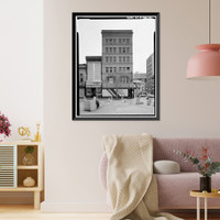 Historic Framed Print, Square 406 (Commercial Buildings), Eighth, Ninth, E & F Streets, Northwest, Washington, District of Columbia, DC - 2,  17-7/8" x 21-7/8"