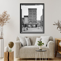 Historic Framed Print, Square 406 (Commercial Buildings), Eighth, Ninth, E & F Streets, Northwest, Washington, District of Columbia, DC - 2,  17-7/8" x 21-7/8"