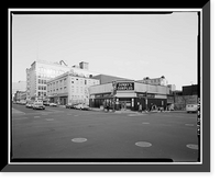 Historic Framed Print, Square 407 (Commercial Buildings), Eighth, Ninth, D & E Streets, Northwest, Washington, District of Columbia, DC,  17-7/8" x 21-7/8"