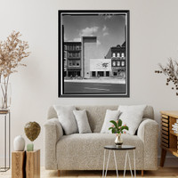 Historic Framed Print, 813-815 Market Space Northwest (Commercial Building), Square 408, Lots 804 & 15, Washington, District of Columbia, DC,  17-7/8" x 21-7/8"