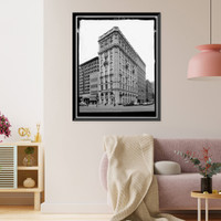 Historic Framed Print, Evening Star Building, Northwest corner of Eleventh Street & Pennsylvania, Washington, District of Columbia, DC,  17-7/8" x 21-7/8"