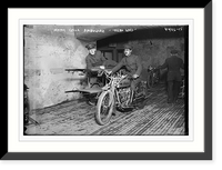 Historic Framed Print, Motor Cycle Ambulance .  Hero Land,  17-7/8" x 21-7/8"