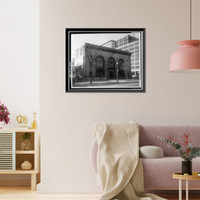 Historic Framed Print, Washington Loan & Trust Company, West End Branch, Seventeenth & G Streets Northwest, Washington, District of Columbia, DC,  17-7/8" x 21-7/8"