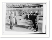 Historic Framed Print, Studying plane rudder,  17-7/8" x 21-7/8"