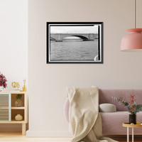Historic Framed Print, Arlington Memorial Bridge, Spanning Potomac River between Lincoln Memorial &, Washington, District of Columbia, DC - 2,  17-7/8" x 21-7/8"