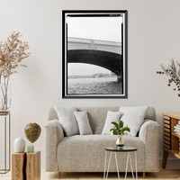 Historic Framed Print, Arlington Memorial Bridge, Spanning Potomac River between Lincoln Memorial &, Washington, District of Columbia, DC - 5,  17-7/8" x 21-7/8"