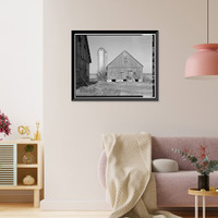 Historic Framed Print, Achmester, Log Granary, Road 429, Route 896 vicinity, Armstrong vicinity, New Castle County, DE - 2,  17-7/8" x 21-7/8"