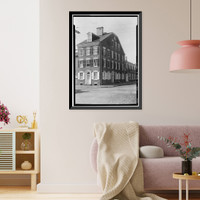Historic Framed Print, Charles Thomas House, The Strand & Harmony Street, New Castle, New Castle County, DE,  17-7/8" x 21-7/8"