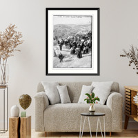 Historic Framed Print, Valley of Kidron .  Russian Pilgrims,  17-7/8" x 21-7/8"