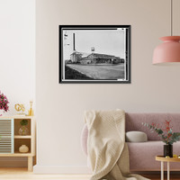 Historic Framed Print, Houston-White Company Mill & Basket Factory, Main Street & Railroad Avenue, Millsboro, Sussex County, DE,  17-7/8" x 21-7/8"