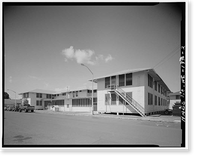 U.S. Naval Base, Pearl Harbor, Barracks, Russell Way at Corner of Neville Way, Pearl Harbor, Honolulu County, HI - 2, Antique Print