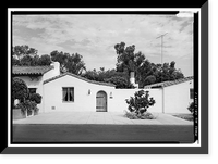 Historic Framed Print, Joers-Ketchum Rowhouse, 6108 Paseo Delicias, Rancho Santa Fe, San Diego County, CA,  17-7/8" x 21-7/8"