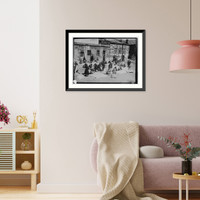 Historic Framed Print, Armenians making 2500 quilts,  17-7/8" x 21-7/8"