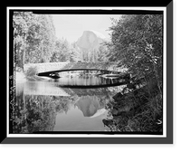 Historic Framed Print, Sentinel Bridge, Spanning Merced River on Sentinel Bridge Crossover, Yosemite Village, Mariposa County, CA,  17-7/8" x 21-7/8"