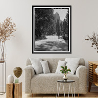 Historic Framed Print, Sentinel Bridge, Spanning Merced River on Sentinel Bridge Crossover, Yosemite Village, Mariposa County, CA - 5,  17-7/8" x 21-7/8"