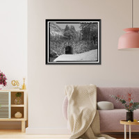 Historic Framed Print, Clark's Bridge, Spanning Merced River on Service road, Yosemite Village, Mariposa County, CA - 7,  17-7/8" x 21-7/8"