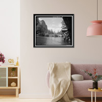 El Capitan Bridge, Spanning Merced River on El Capitan crossover road, Yosemite Village, Mariposa County, CA - 2, Vintage Wall Art