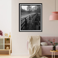 El Capitan Bridge, Spanning Merced River on El Capitan crossover road, Yosemite Village, Mariposa County, CA - 6, Vintage Poster