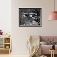 Historic Framed Print, South Fork Tuolumne River Bridge, Spanning South Fork Tuolumne River on Tioga Road, Mather vicinity, Tuolumne County, CA - 2,  17-7/8" x 21-7/8"