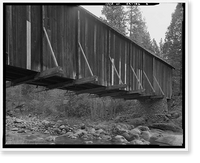 Wawona Covered Bridge, Spanning South Fork Merced River on service road, Wawona, Mariposa County, CA - 4, Historic Reproduction