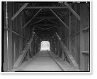 Wawona Covered Bridge, Spanning South Fork Merced River on service road, Wawona, Mariposa County, CA - 7, Vintage Print