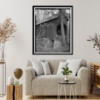 Wawona Covered Bridge, Spanning South Fork Merced River on service road, Wawona, Mariposa County, CA - 8, Antique Print