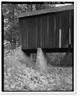 Wawona Covered Bridge, Spanning South Fork Merced River on service road, Wawona, Mariposa County, CA - 11, Vintage Print