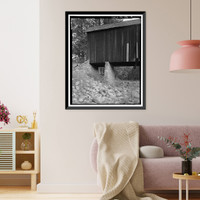 Wawona Covered Bridge, Spanning South Fork Merced River on service road, Wawona, Mariposa County, CA - 11, Vintage Print