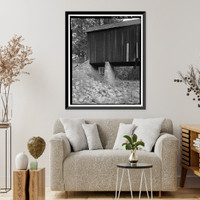Wawona Covered Bridge, Spanning South Fork Merced River on service road, Wawona, Mariposa County, CA - 11, Vintage Print