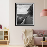 Historic Framed Print, Big Oak Flat Road, Between Big Oak Flat Entrance & Merced River, Yosemite Village, Mariposa County, CA - 6,  17-7/8" x 21-7/8"