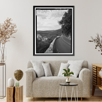 Historic Framed Print, Big Oak Flat Road, Between Big Oak Flat Entrance & Merced River, Yosemite Village, Mariposa County, CA - 6,  17-7/8" x 21-7/8"