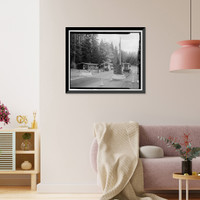 Historic Framed Print, Big Oak Flat Road, Between Big Oak Flat Entrance & Merced River, Yosemite Village, Mariposa County, CA - 6,  17-7/8" x 21-7/8"