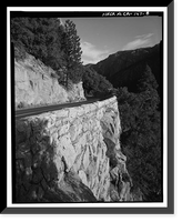 Historic Framed Print, Big Oak Flat Road, Between Big Oak Flat Entrance & Merced River, Yosemite Village, Mariposa County, CA - 8,  17-7/8" x 21-7/8"