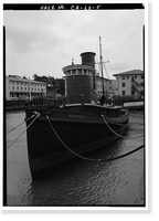 Historic Framed Print, Steam Tug HERCULES, Hyde Street Pier, San Francisco, San Francisco County, CA - 5,  17-7/8" x 21-7/8"