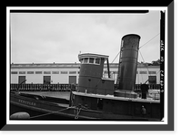 Historic Framed Print, Steam Tug HERCULES, Hyde Street Pier, San Francisco, San Francisco County, CA - 7,  17-7/8" x 21-7/8"
