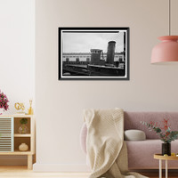Historic Framed Print, Steam Tug HERCULES, Hyde Street Pier, San Francisco, San Francisco County, CA - 7,  17-7/8" x 21-7/8"