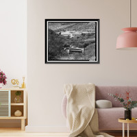 Historic Framed Print, Santa Ana River Hydroelectric System, SAR-2 Forebay & Penstock, Redlands vicinity, San Bernardino County, CA,  17-7/8" x 21-7/8"