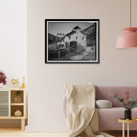 Historic Framed Print, Santa Ana River Hydroelectric System, SAR-2 Powerhouse, Redlands vicinity, San Bernardino County, CA,  17-7/8" x 21-7/8"