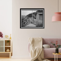 Historic Framed Print, Santa Ana River Hydroelectric System, SAR-3 Forebay & Penstock, Redlands vicinity, San Bernardino County, CA,  17-7/8" x 21-7/8"