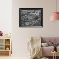 Historic Framed Print, White House Grounds & Ellipse, Washington, District of Columbia, DC - 7,  17-7/8" x 21-7/8"